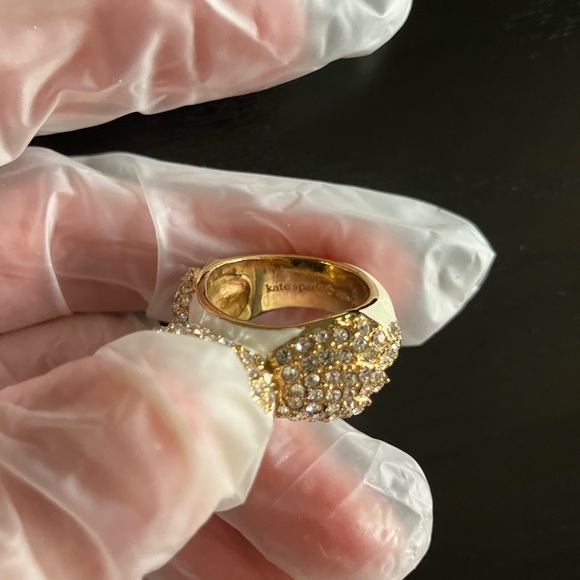 IN PERFECT CONDITION! LIKE NEW! KATE SPADE “STAR BRIGHT” PAVE OWL RING SIZE 8 - Picture 13 of 13